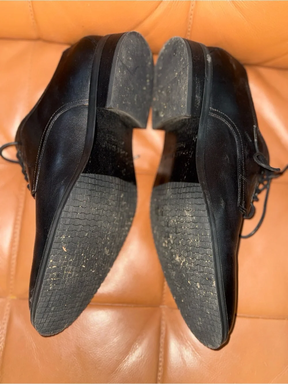 Cole Haan Black Leather Lace-Up Oxfords